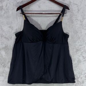 Swim by Cacique Tankini Adjustable Straps with Gold Accent Swim Top Size 44C